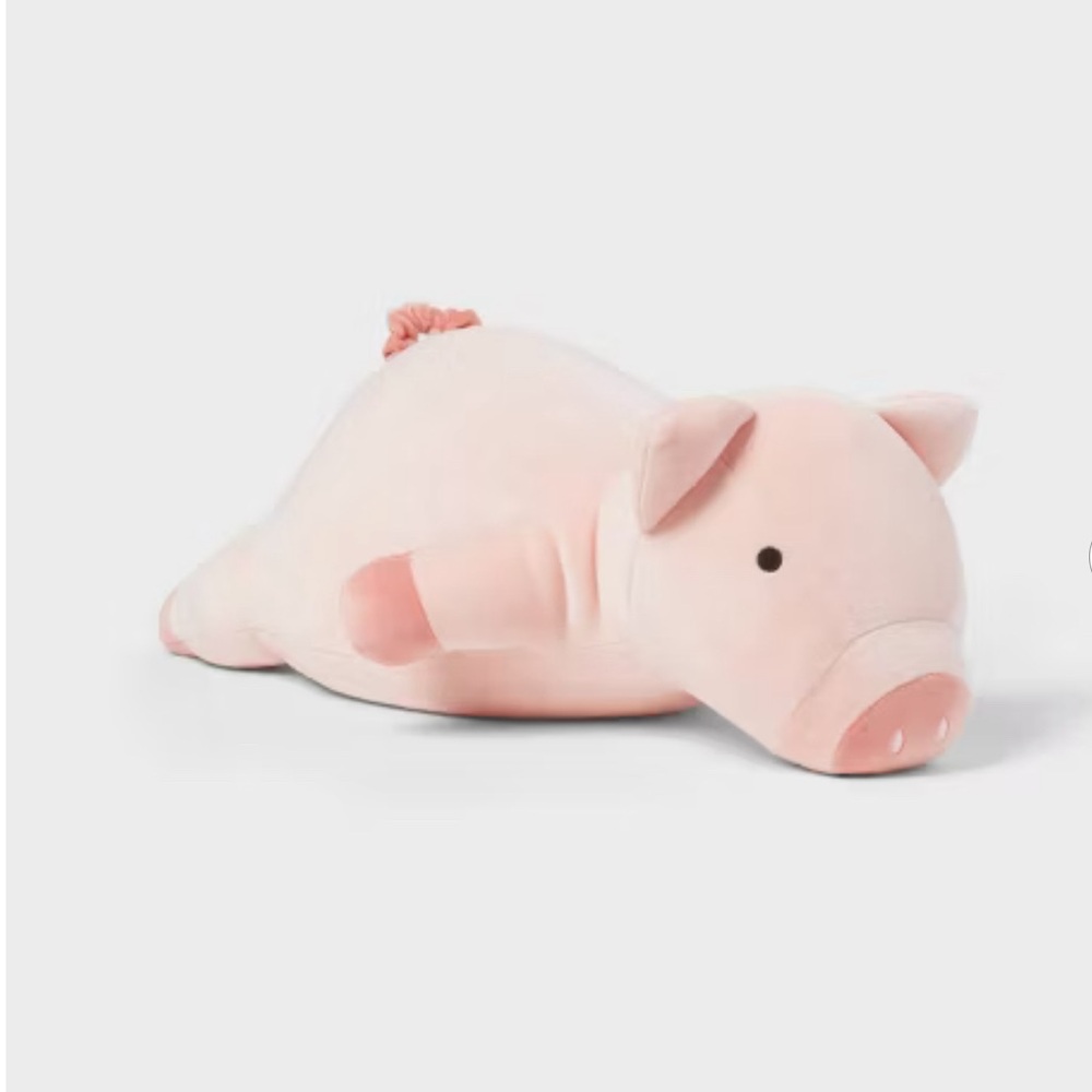 Pig Weighted Plush Kids' Throw Pillow Pink